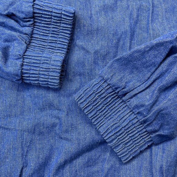 Vintage Jean Jacket Women Large Blue Studded Blue Jean Southwest Aztec 80s Rodeo - Picture 13 of 16